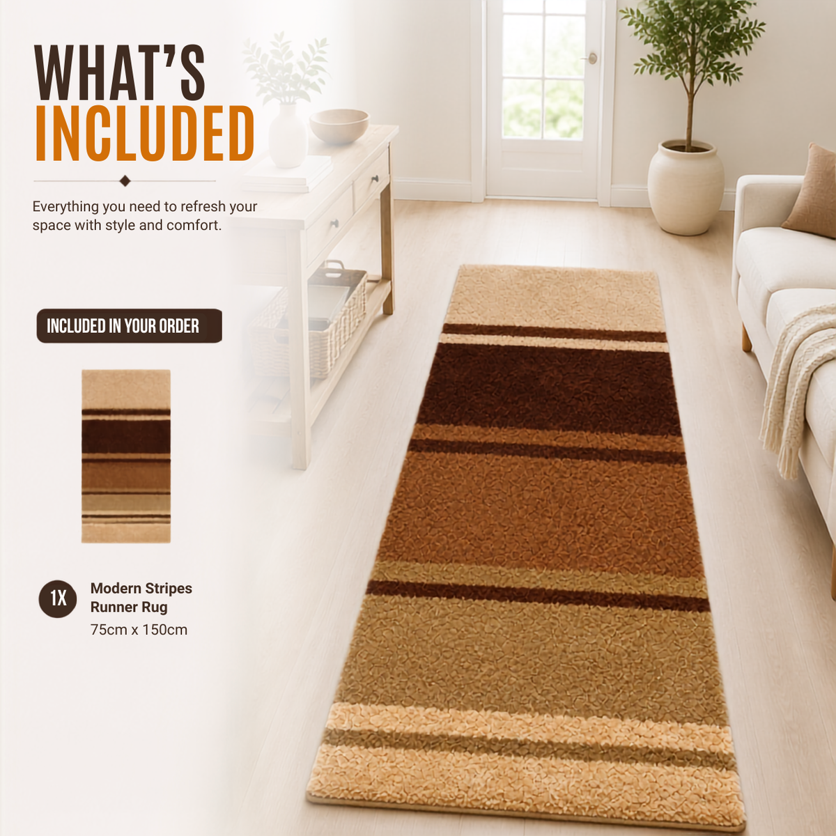 Home Republic Modern Stripes Runner Long Pile