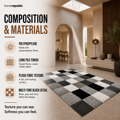 Home Republic Manhattan Blocks Rug Long Pile