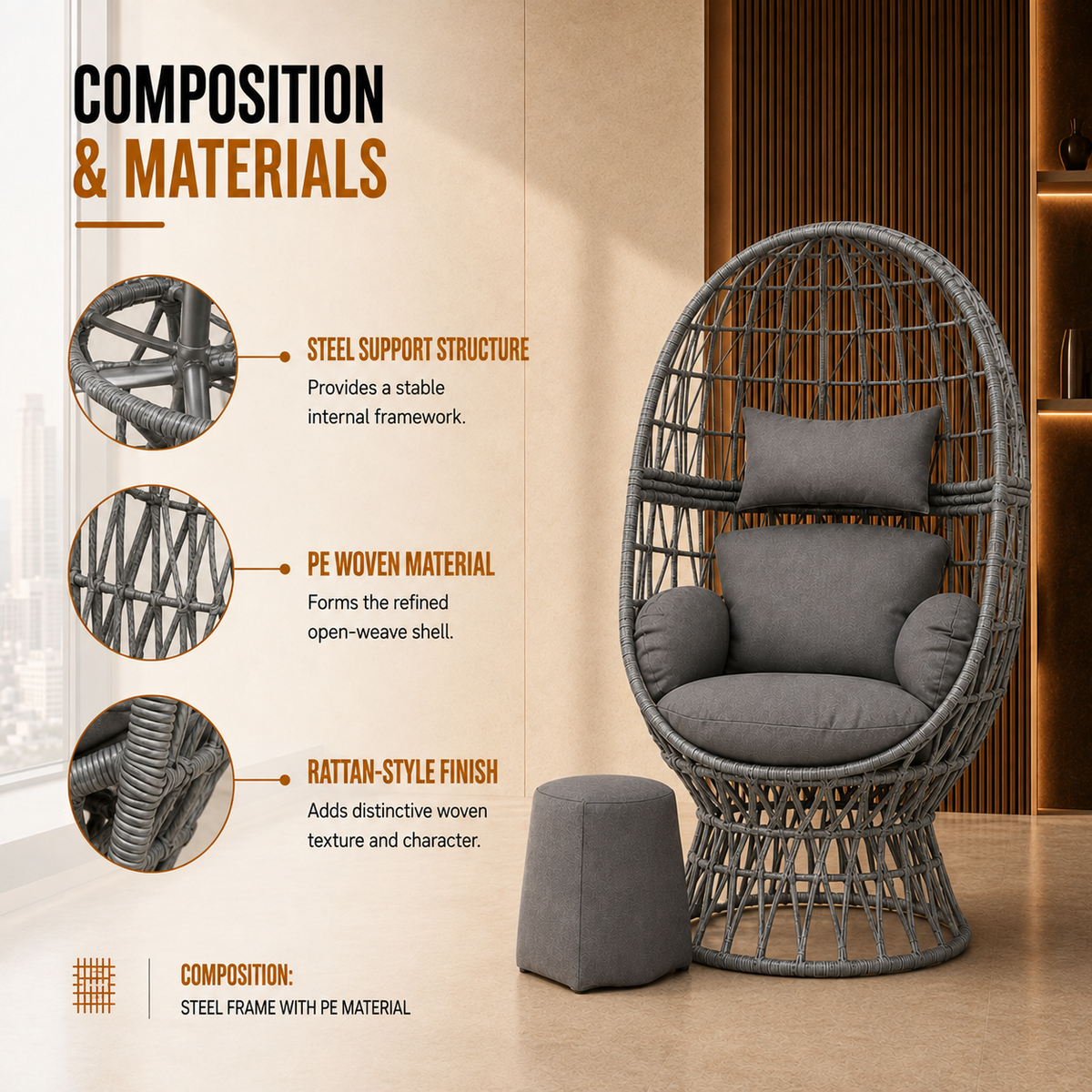 Home Republic Rio 360 Swivel Chair