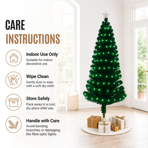 Home Republic Christmas Tree With Green Fibre Optic Lights