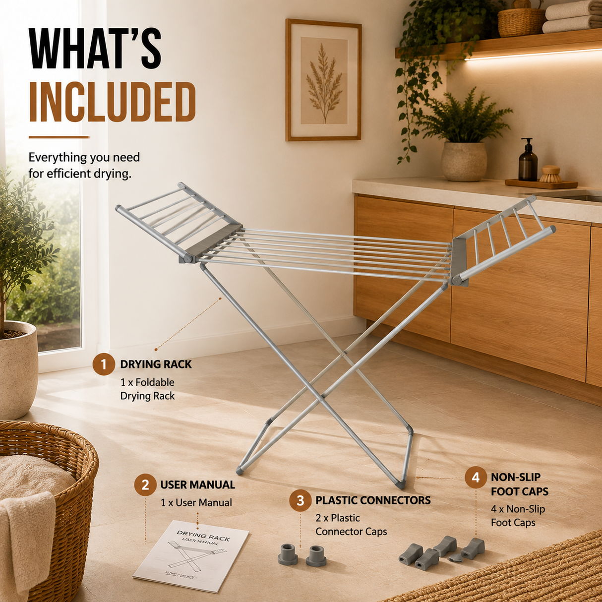 Home Republic Winged Foldable Heated Air Dryer