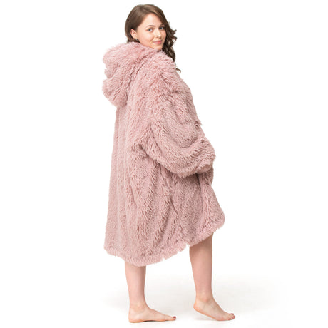 Velosso Shaggy Fur Sherpa Lined Oversized Hoodie Blanket