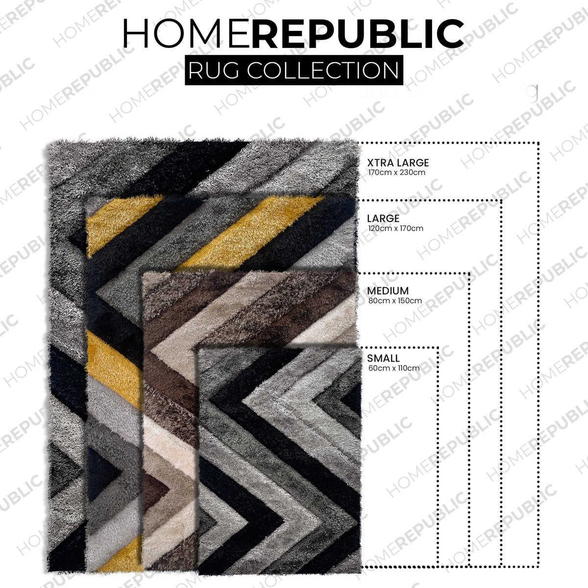 Home Republic Shaggy Chevron Rug Long Pile