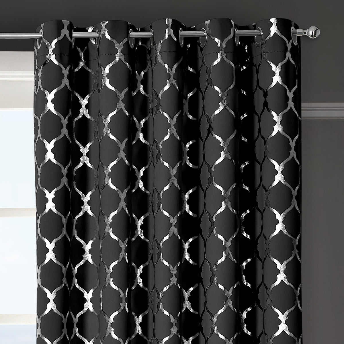 Velosso Arabesque Blackout Ring Top Curtains