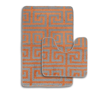 Velosso 2 Piece Luxe Greek Key Bath And Pedestal Mat Set