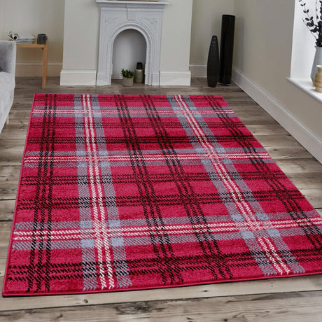 Home Republic Tartan Check Rug Low Pile