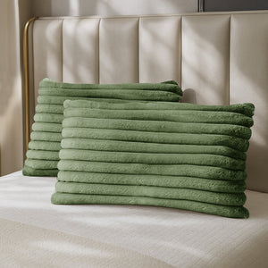 Velosso Jumbo Cord Faux Rabbit Pillowcase Pair