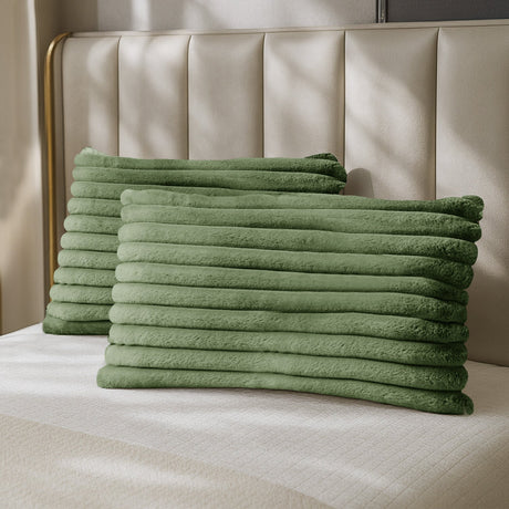 Velosso Jumbo Cord Faux Rabbit Pillowcase Pair