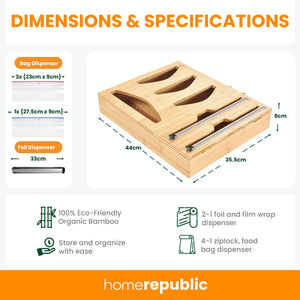 Home Republic Bamboo Sandwhich Bag Organiser