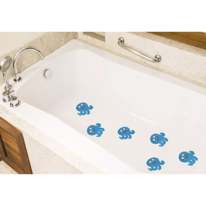 Splat Octopus Blue Bath Mat Grips Suction Anti-Slip