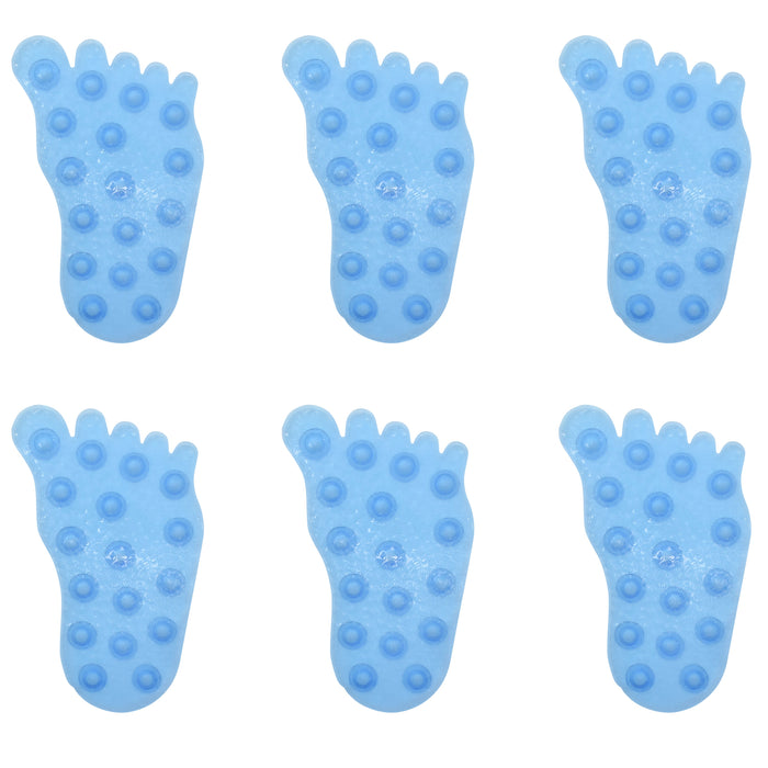 Splatter Feet Blue Bath Mat Grips Suction Anti-Slip