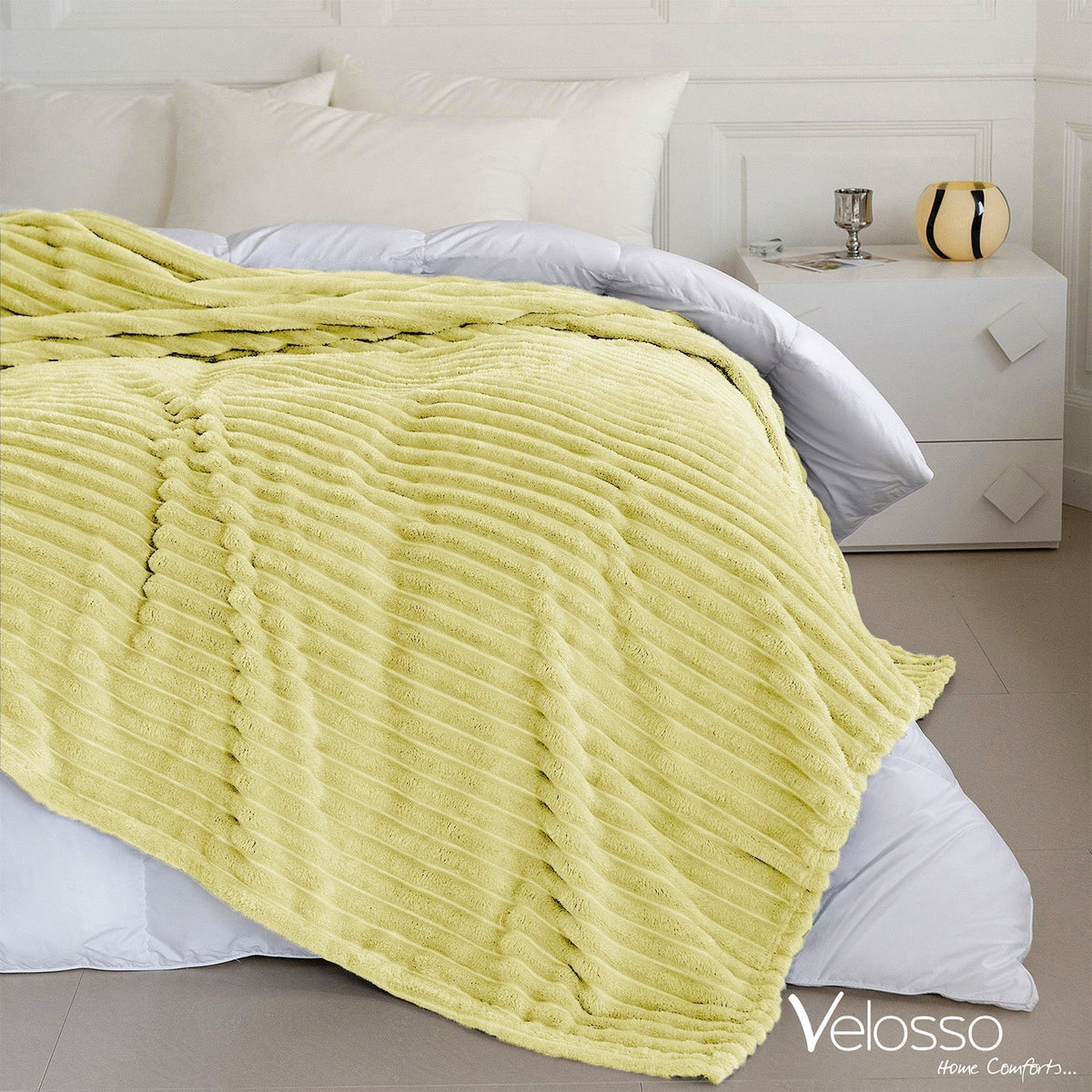 Velosso Super Soft Chunky Cord Blanket Throw