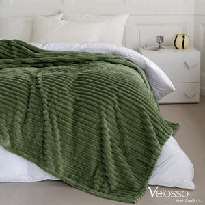 Velosso Super Soft Chunky Cord Blanket Throw