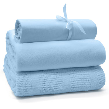 Cot/ Cot Bed 2 Sheets and Blanket 3pc Starter Set