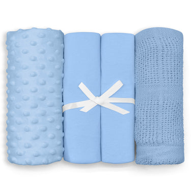 Moses Basket 2 Sheets and 2 Blankets 4pc Starter Set