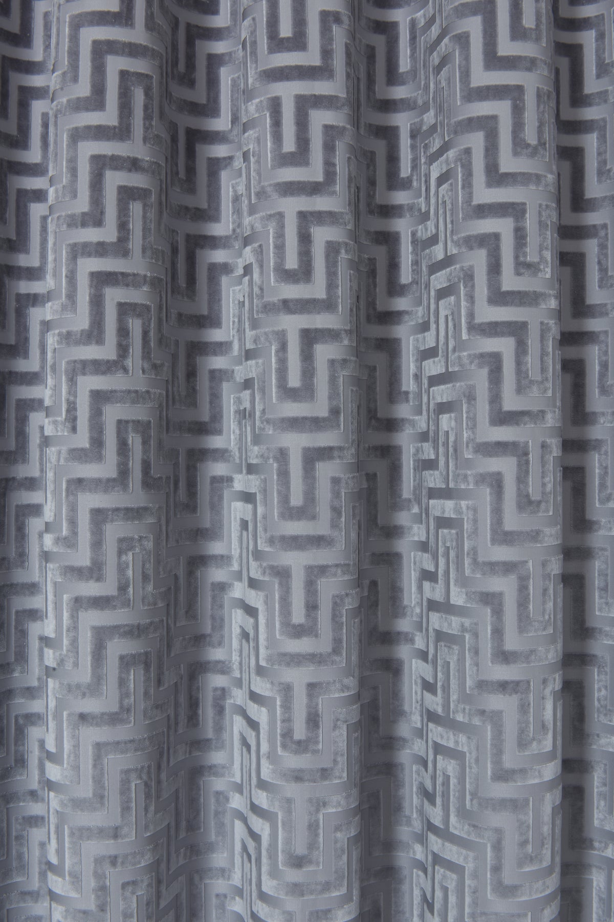 Velosso Dante Greek Key Velvet Ring Top Curtains