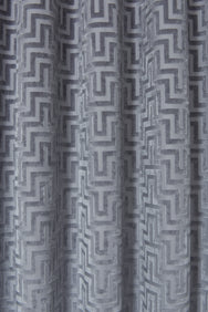 Velosso Dante Greek Key Velvet Ring Top Curtains