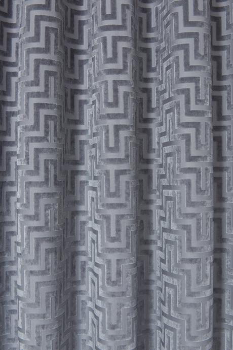 Velosso Dante Greek Key Velvet Ring Top Curtains