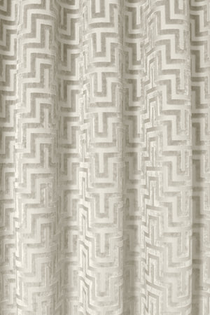 Velosso Dante Greek Key Velvet Ring Top Curtains
