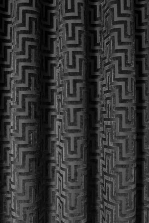 Velosso Dante Greek Key Velvet Ring Top Curtains