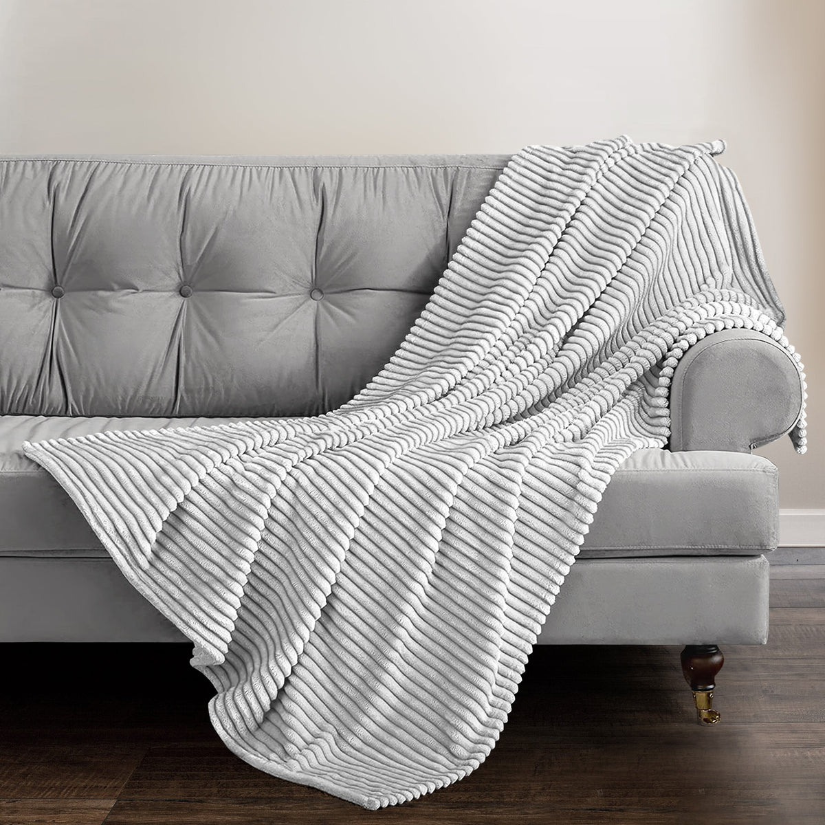 Velosso Corduroy Back Printed Throw Blanket