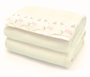 Velosso Floral Embroidered Cotton Towels