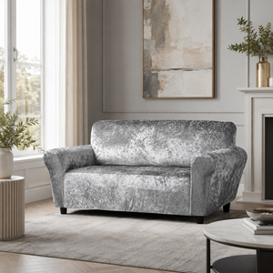 Home Republic Crushed Velvet Stretch Fitted Sofa Cover
