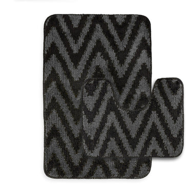 Chevron Stripe Bath and Pedestal Mat Set