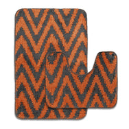 Velosso 2 Piece Chevron Stripe Bath And Pedestal Mat Set