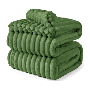 Chunky Cord Faux Rabbit Fur Throw