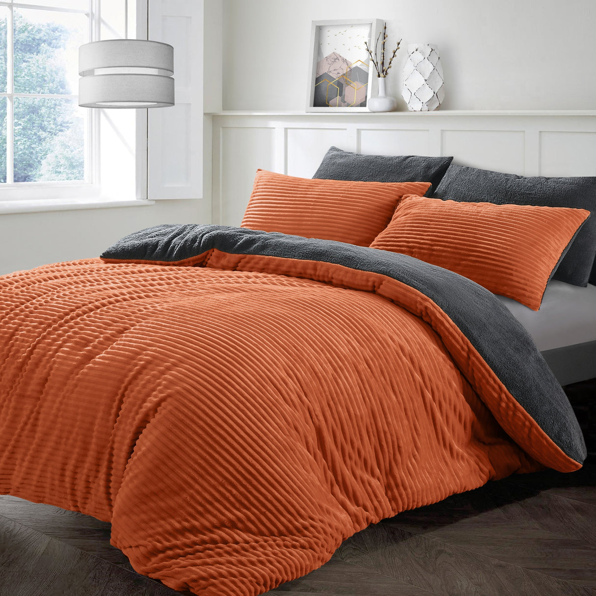 Velosso Plush Cord Teddy Duvet Cover & Pillowcase Set