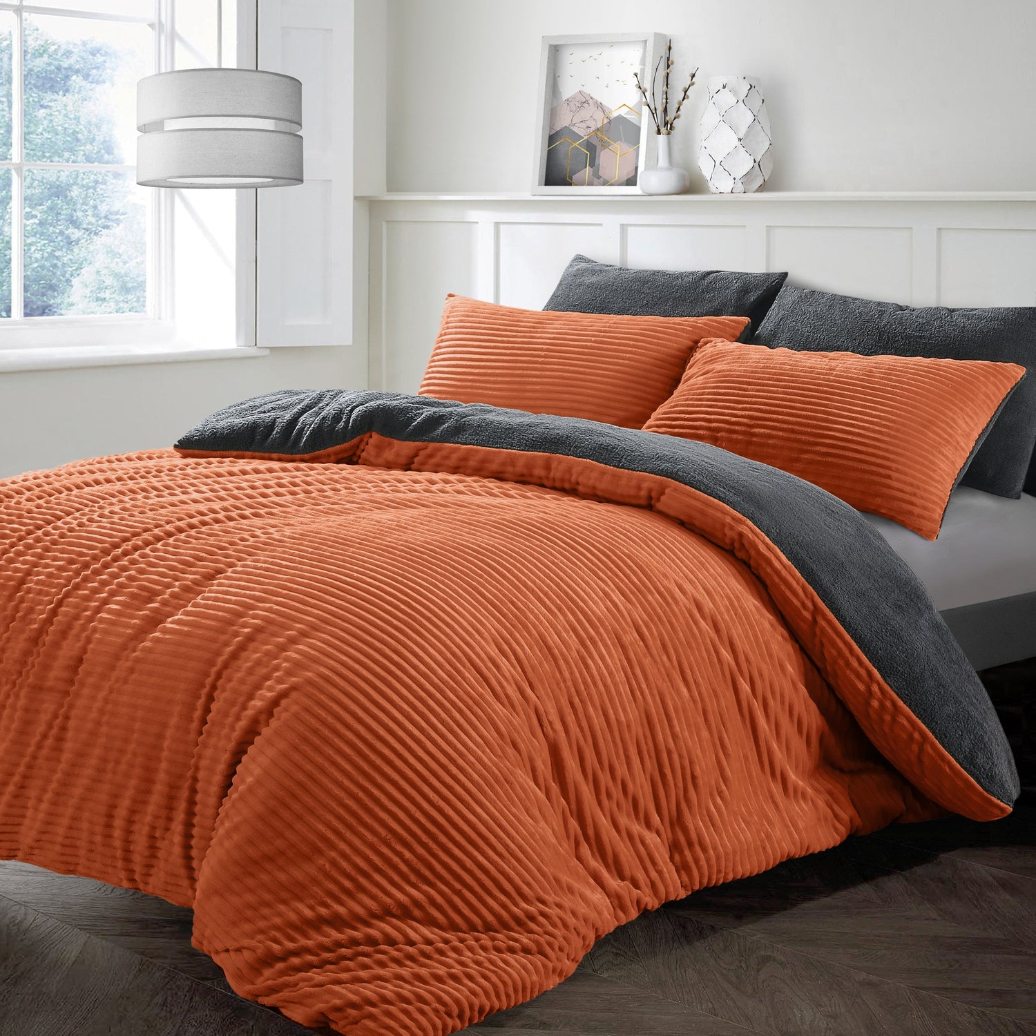 Velosso Plush Cord Teddy Duvet Cover & Pillowcase Set