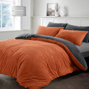 Velosso Plush Cord Teddy Duvet Cover & Pillowcase Set
