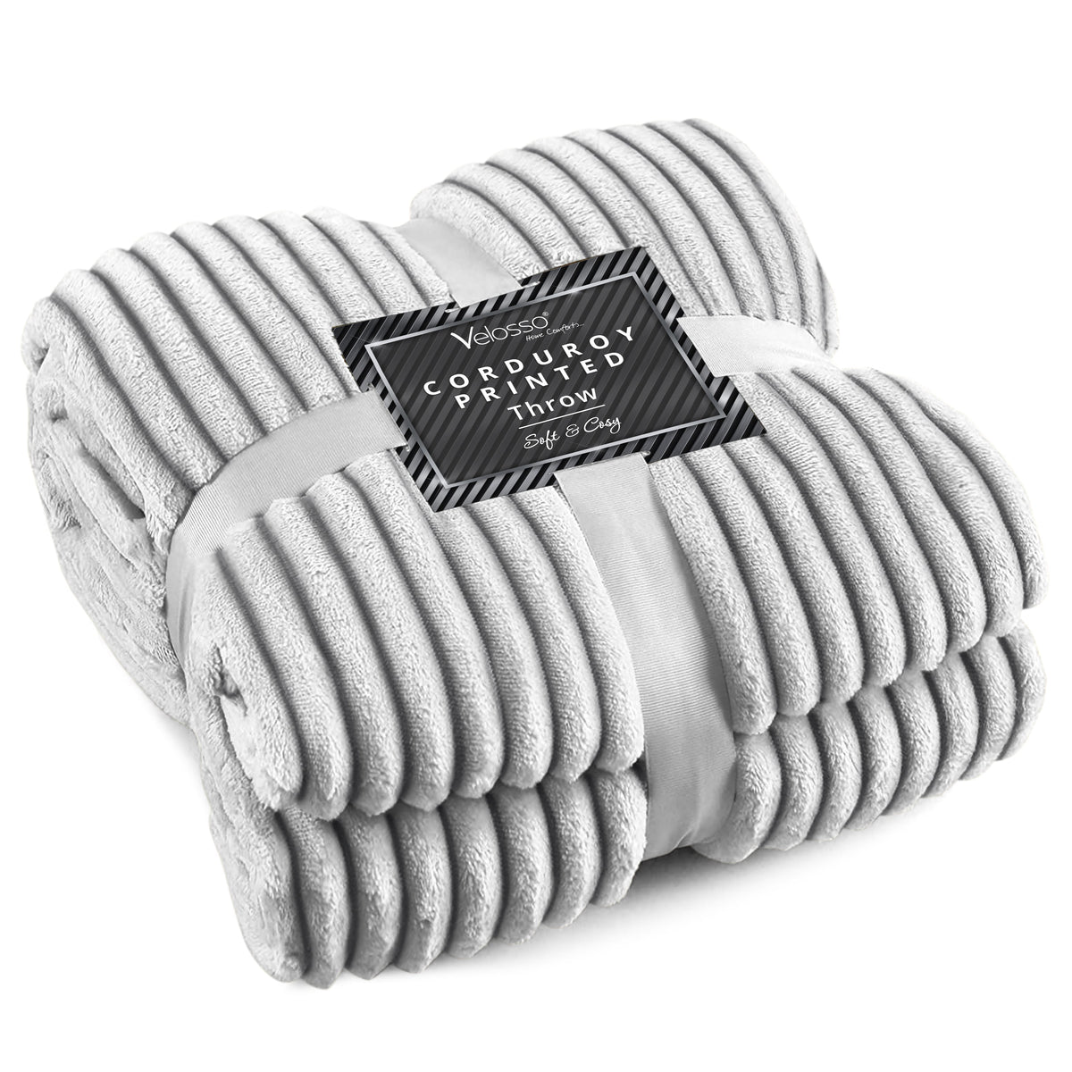 Velosso Corduroy Back Printed Throw Blanket