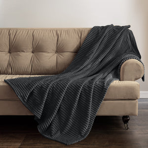 Velosso Plaid Cord Ribbed Blanket Throw