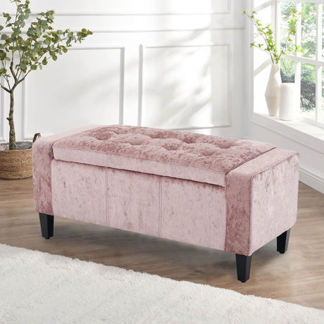 Home Republic Bijou Crushed Velvet Storage Seat