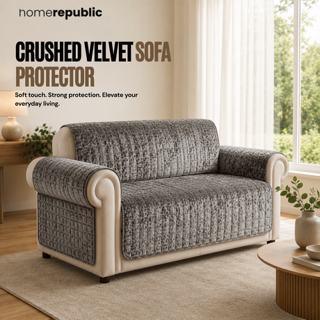 Home Republic Crushed Velvet Sofa Protector