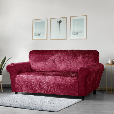 Home Republic Crushed Velvet Stretch Fitted Sofa Cover