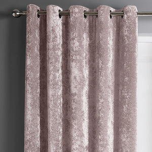 Intimates Plain Crushed Velvet Ring Top Curtains