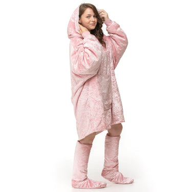 Crushed Velvet Oversized Hoodie Blanket
