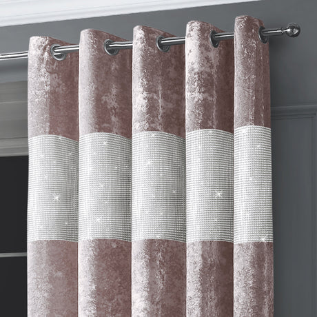 Intimates Crushed Velvet Diamante Ring Top Curtains