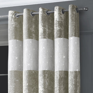 Intimates Crushed Velvet Diamante Ring Top Curtains