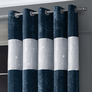 Intimates Crushed Velvet Diamante Ring Top Curtains