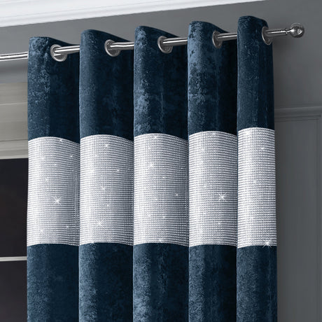Intimates Crushed Velvet Diamante Ring Top Curtains