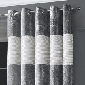 Intimates Crushed Velvet Diamante Ring Top Curtains