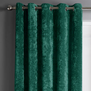 Intimates Plain Crushed Velvet Ring Top Curtains