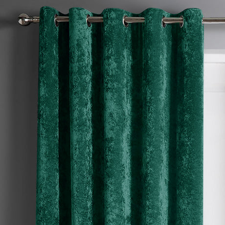 Intimates Plain Crushed Velvet Ring Top Curtains