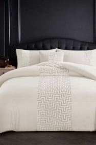 Velosso Dante Greek Key Velvet Duvet Cover And Pillowcase Set