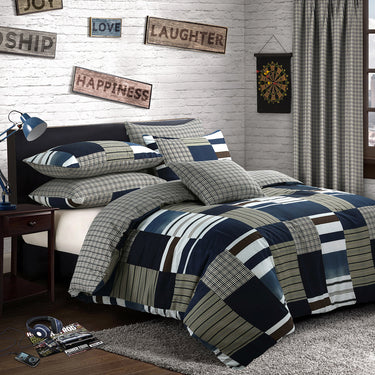 Denim Patchwork Duvet Cover & Pillowcase Set