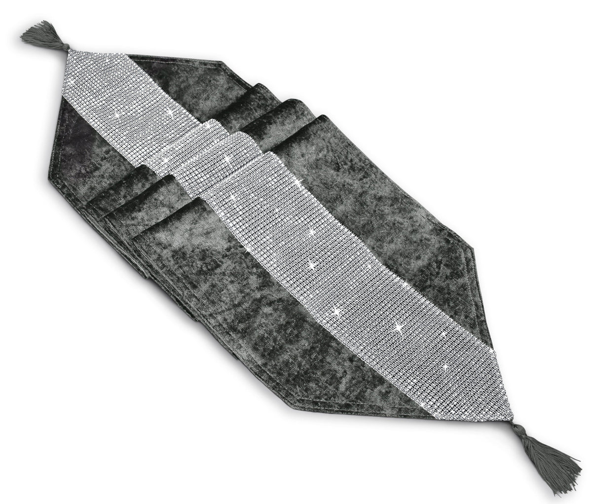 Kitchen Trends Crushed Velvet Diamante Table Runner